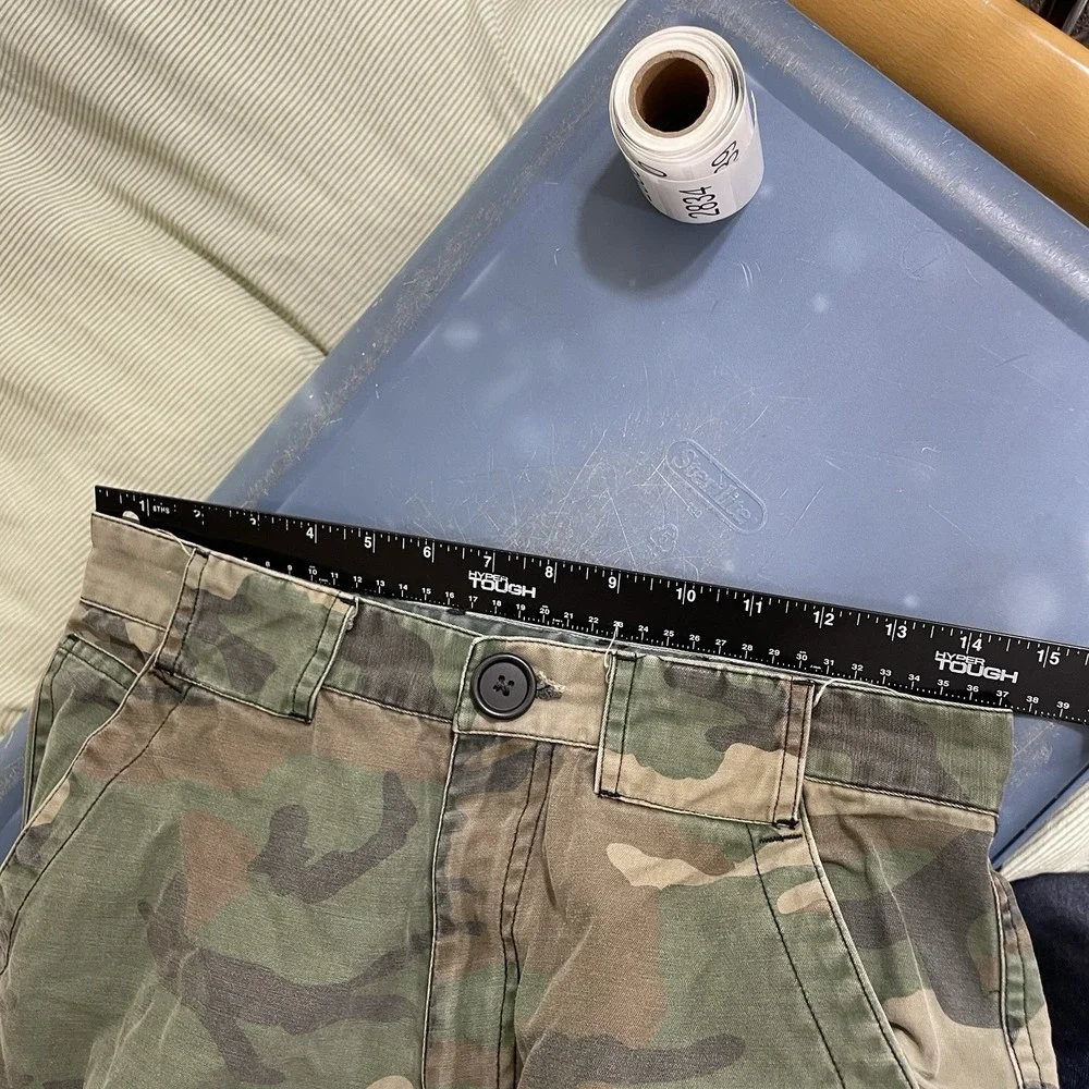 Y2K No Boundaries Baggy Camo Cargo Pants Mens 30x32 (fit 29x30) Paratrooper Zip